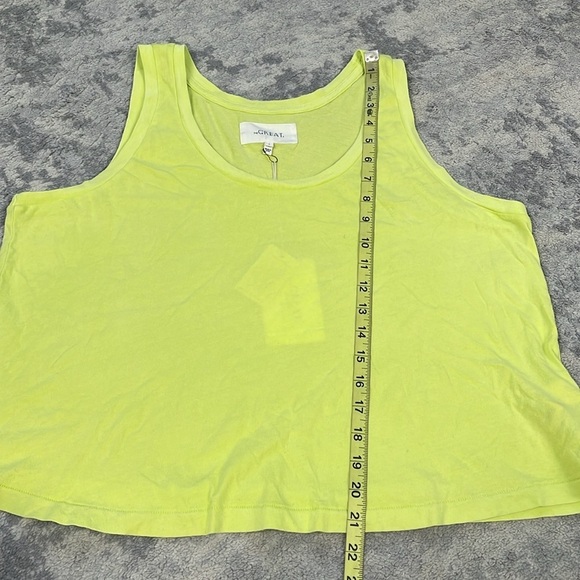 NWT The Great The Sport Tank Lime Zest Top Boxy Oversized Loose Sz 3 - Picture 9 of 12
